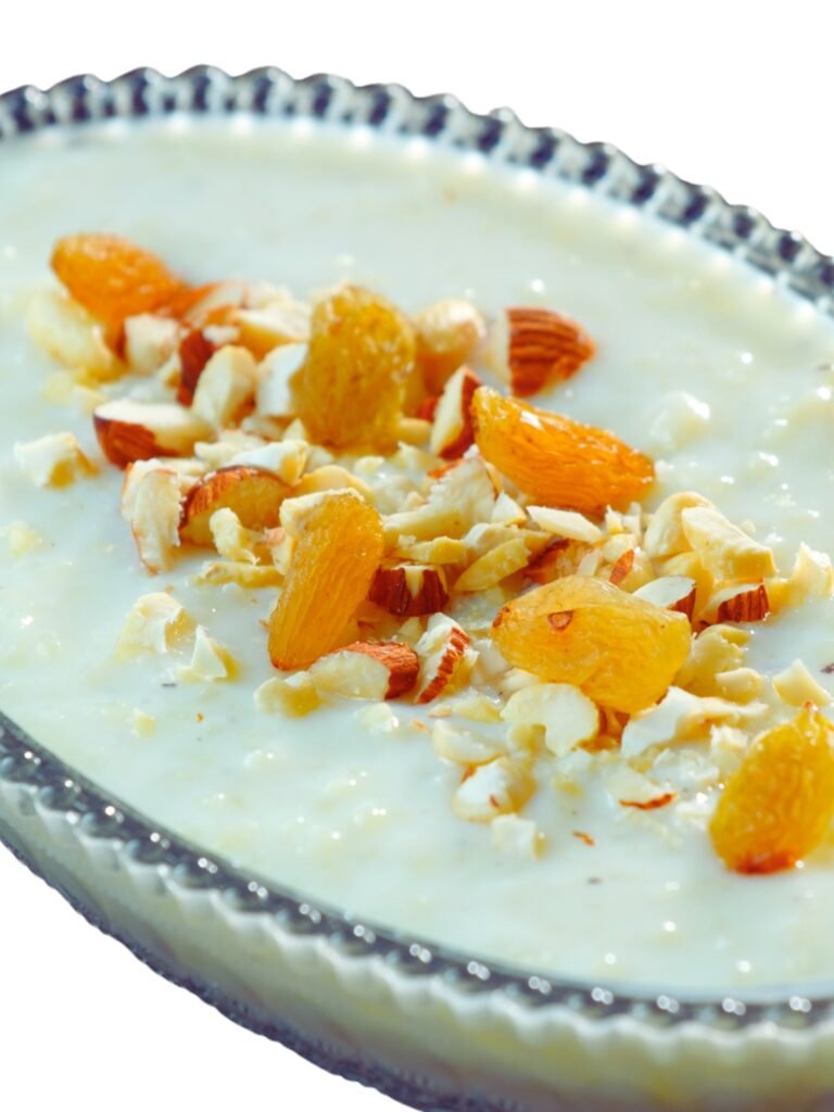 Kheer: A Fragrant Basmati Rice Pudding with Almonds & Pistachios